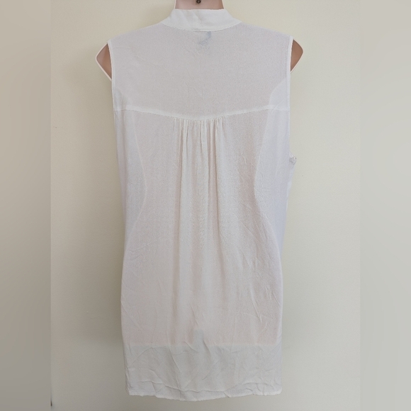 Repeat sleeveless airy breezy blouse ivory Large - Picture 10 of 11